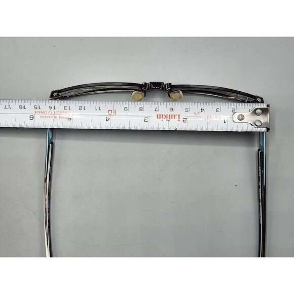 Orgreen Parker 82 57-15 Eyeglasses Frames Only Teal Black White Striped Japan - Picture 11 of 13